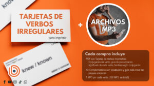 Tarjetas de verbos en inglés imprimibles